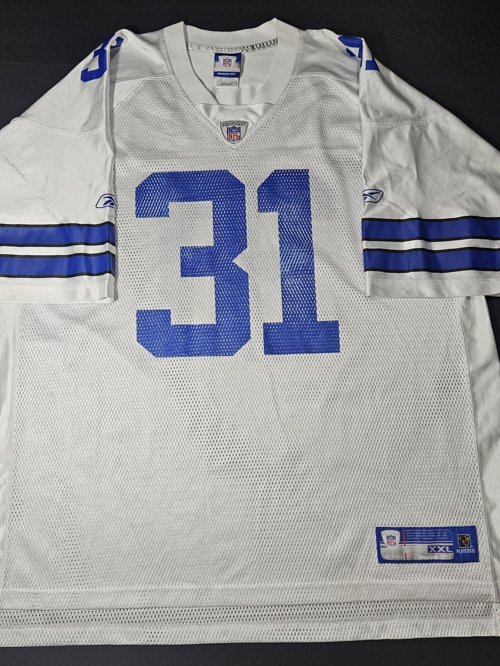 Reebok White & Blue Football Jersey - Size XXL